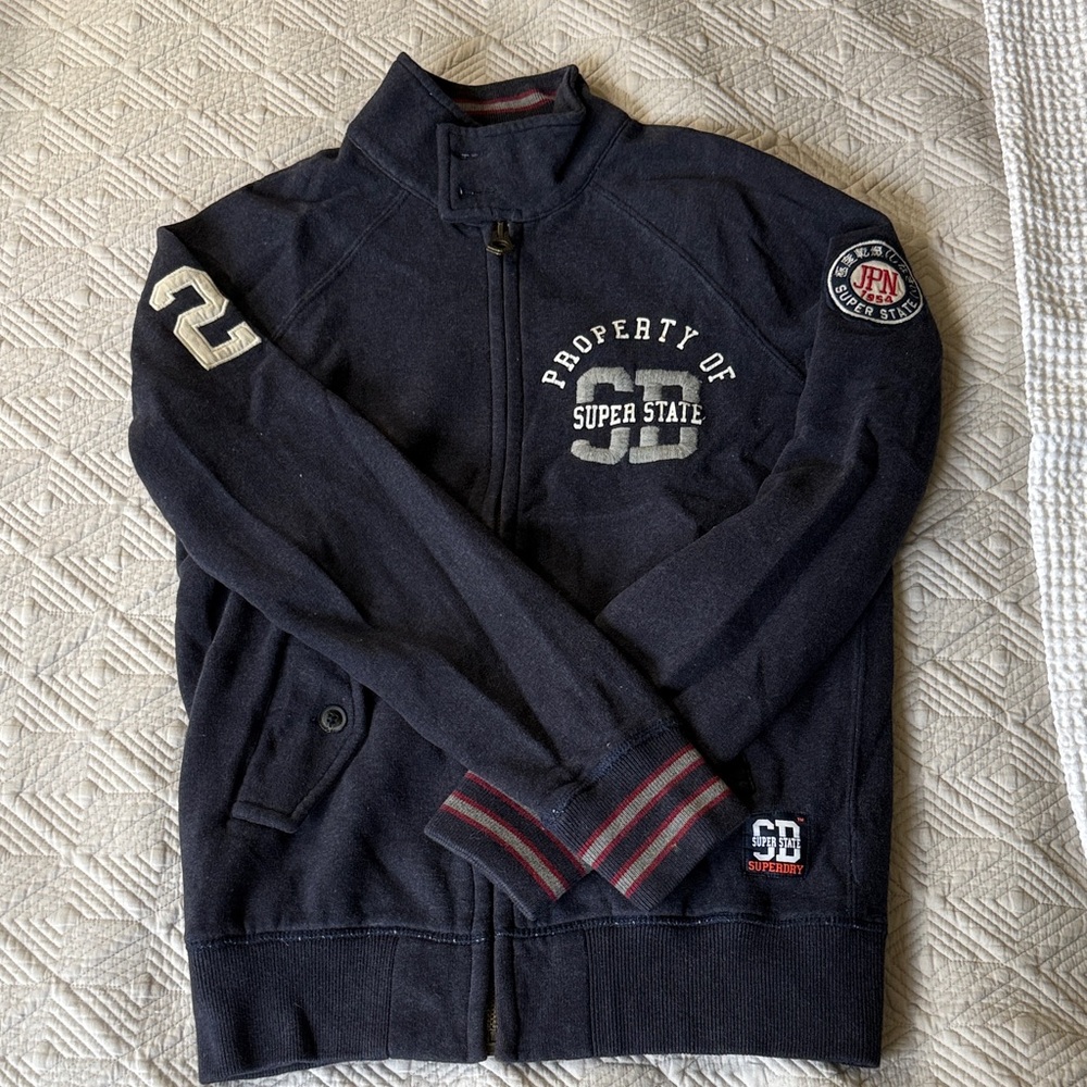 Black Super Dry State Zip-Up Jacket